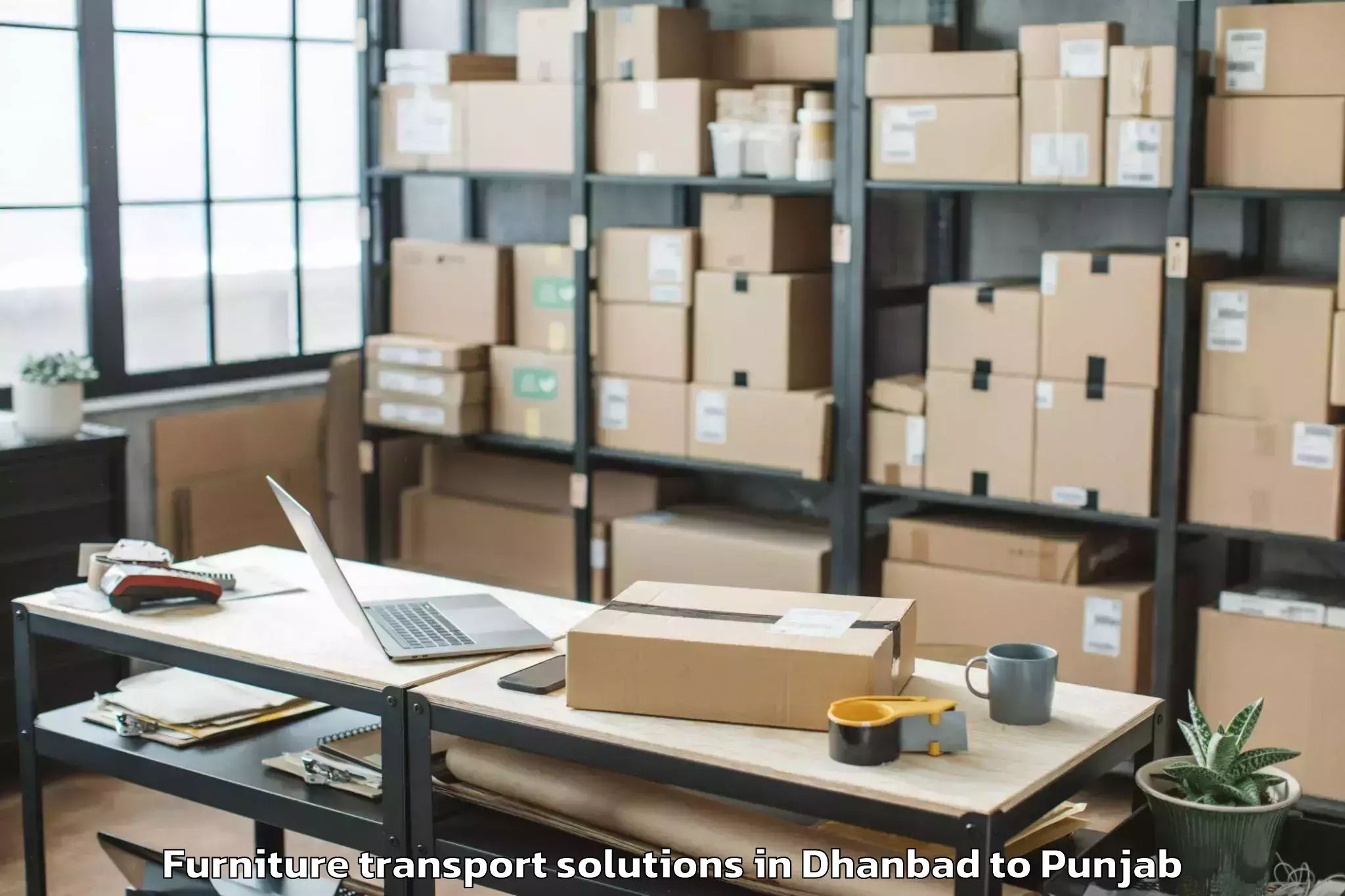 Leading Dhanbad to Firozpur Furniture Transport Solutions Provider